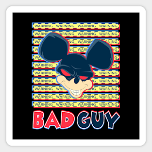 Warning Bad Guy(Mouse) cartoon Magnet